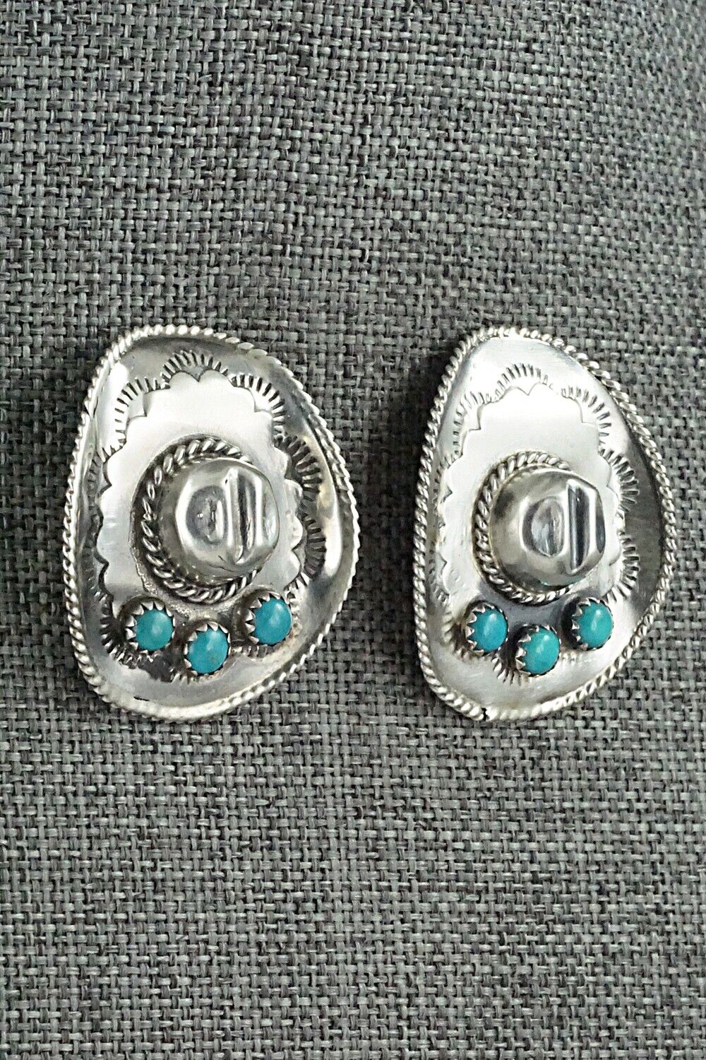 Turquoise & Sterling Silver Earrings - Bobby Platero