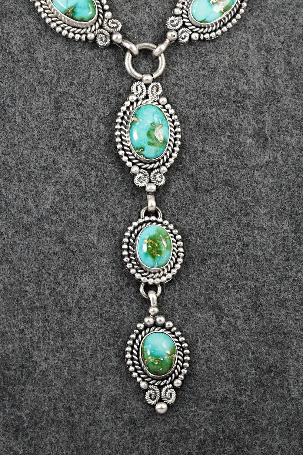 Turquoise & Sterling Silver Necklace and Earrings Set - Rosita Calladitto