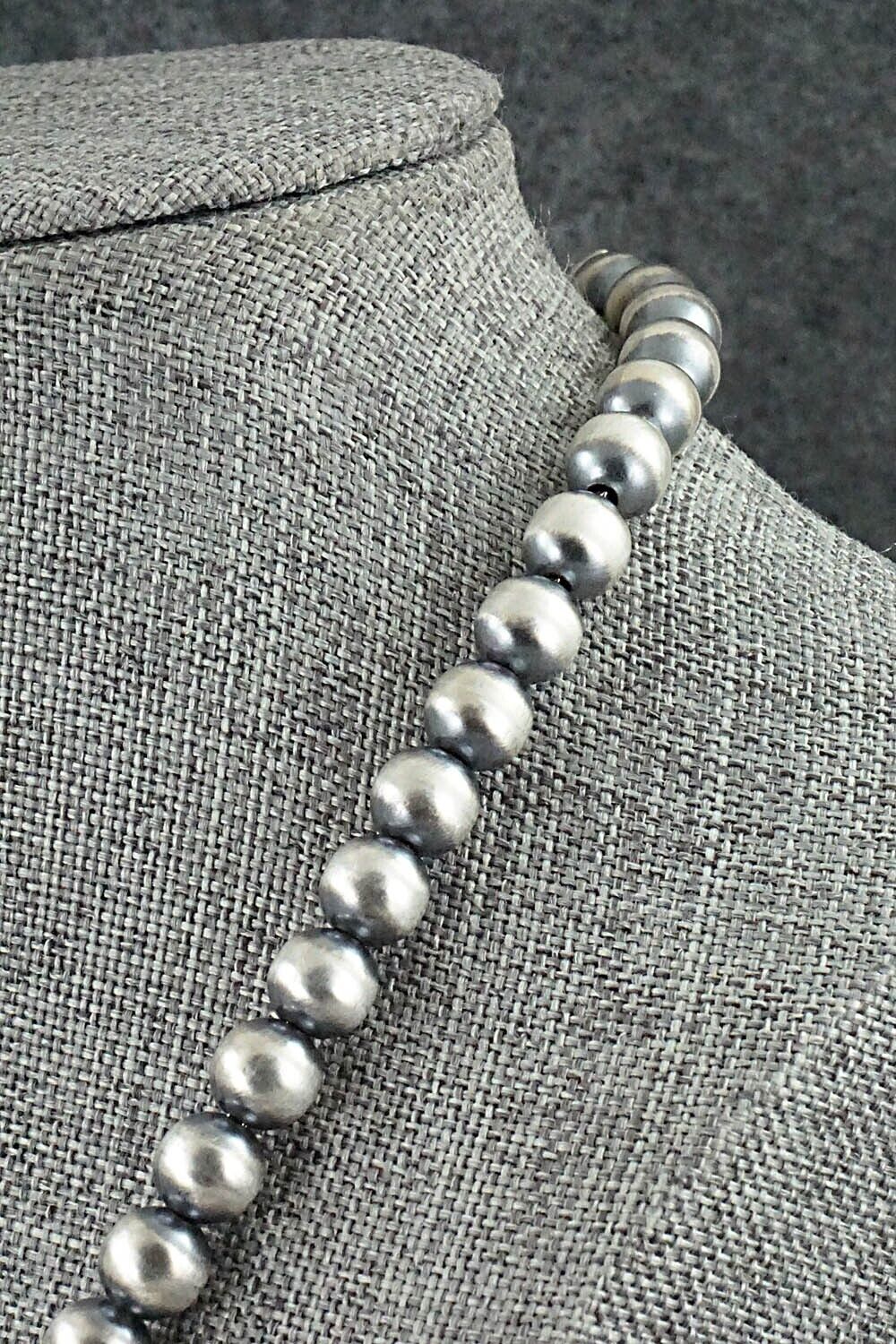 Sterling Silver Navajo Pearl Necklace 16" - Dorinda Mariano