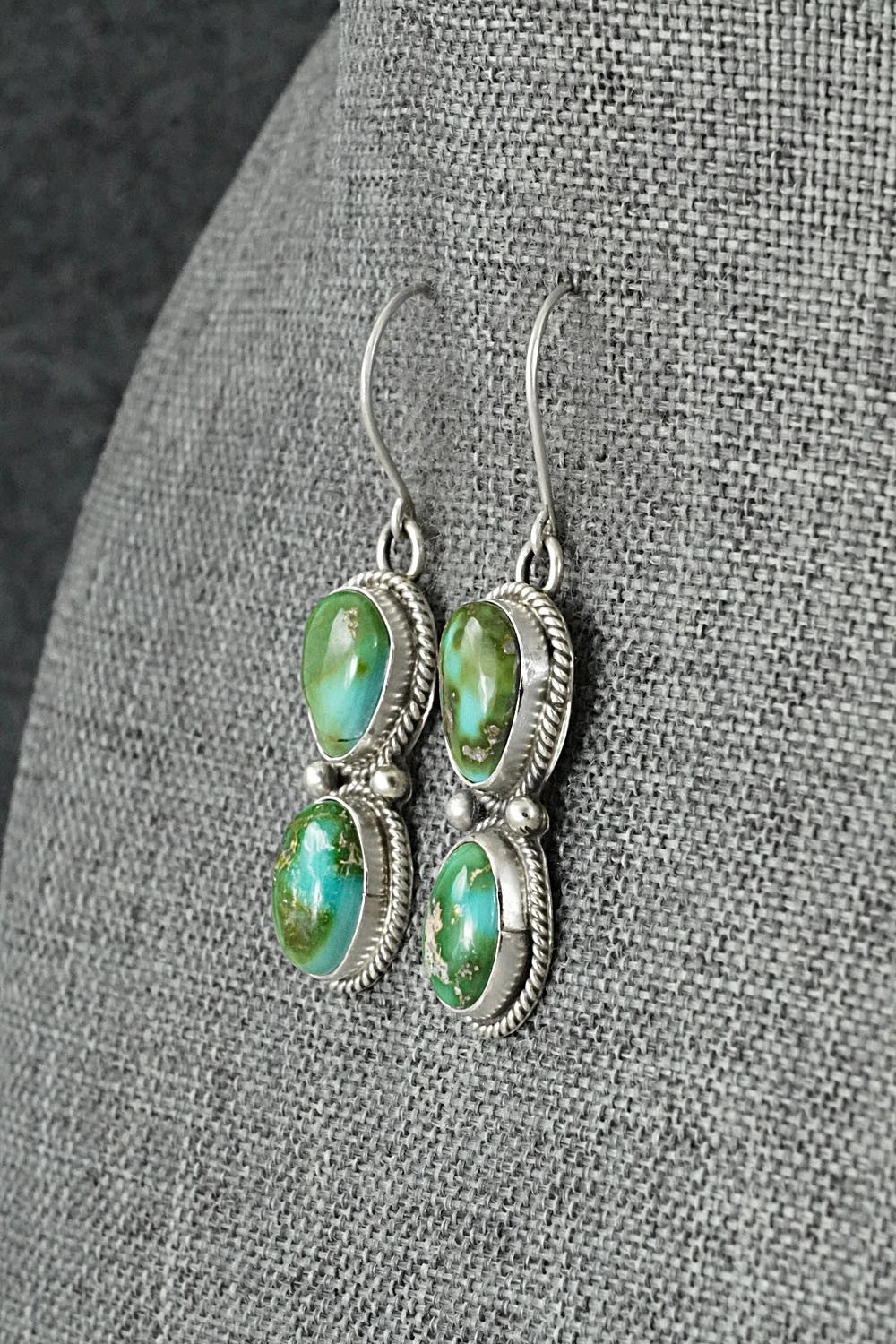 Turquoise & Sterling Silver Earrings - Eugene Gruber