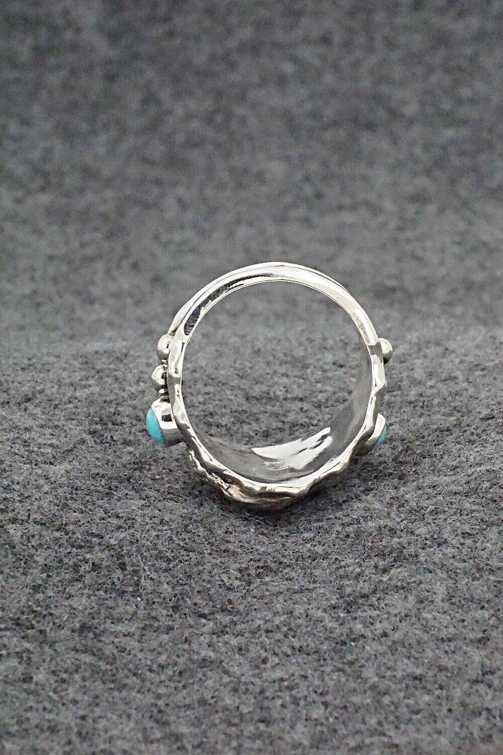 Turquoise & Sterling Silver Ring - Genevieve Francisco - Size 13