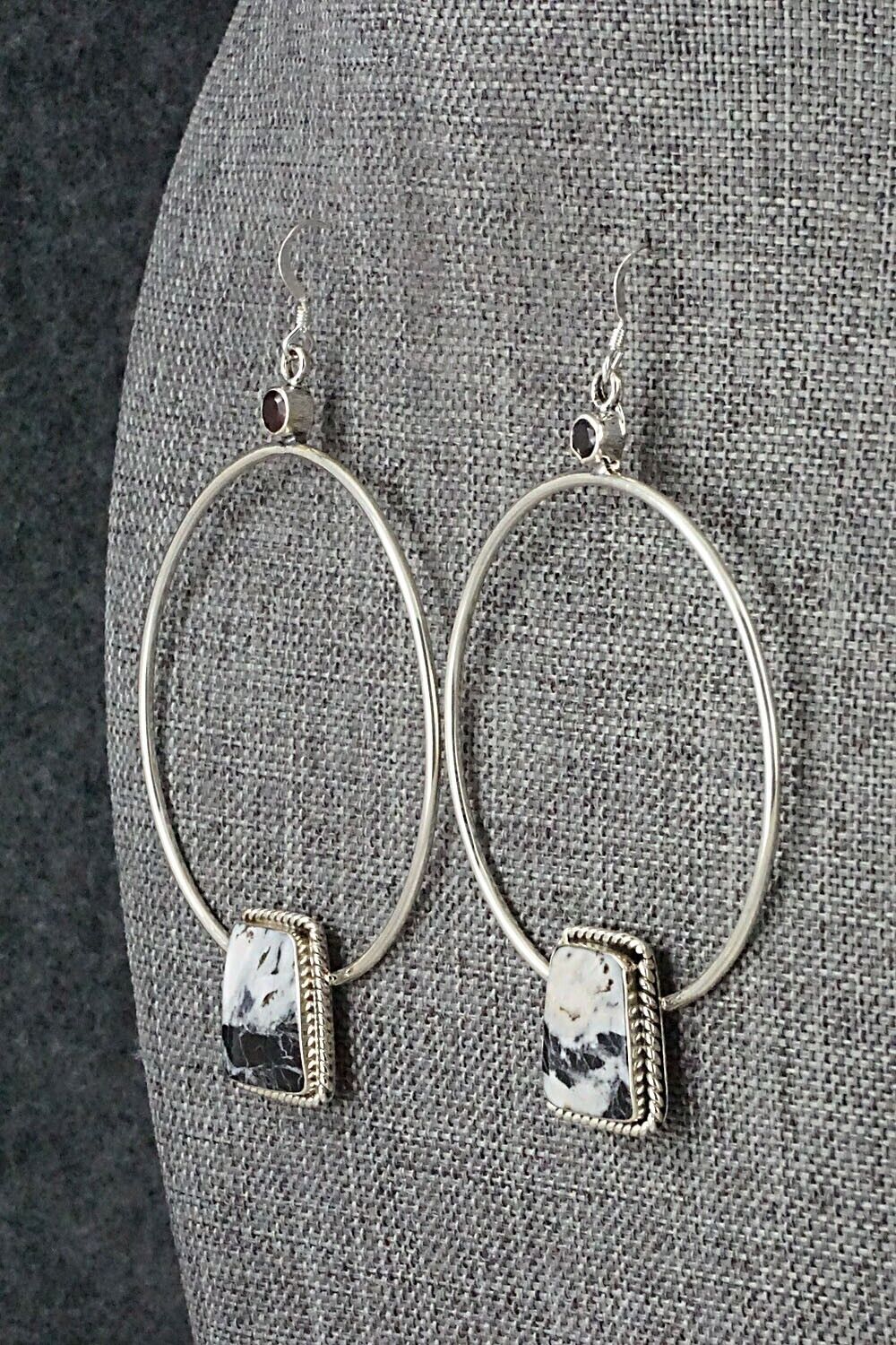 White Buffalo & Sterling Silver Earrings - Lucinda Sardo