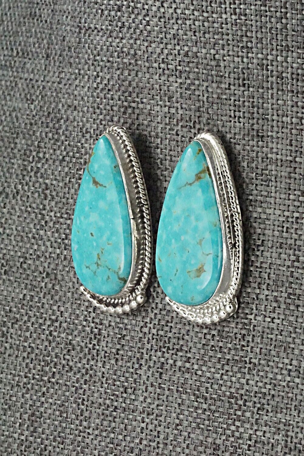 Turquoise & Sterling Silver Earrings - Verley Betone