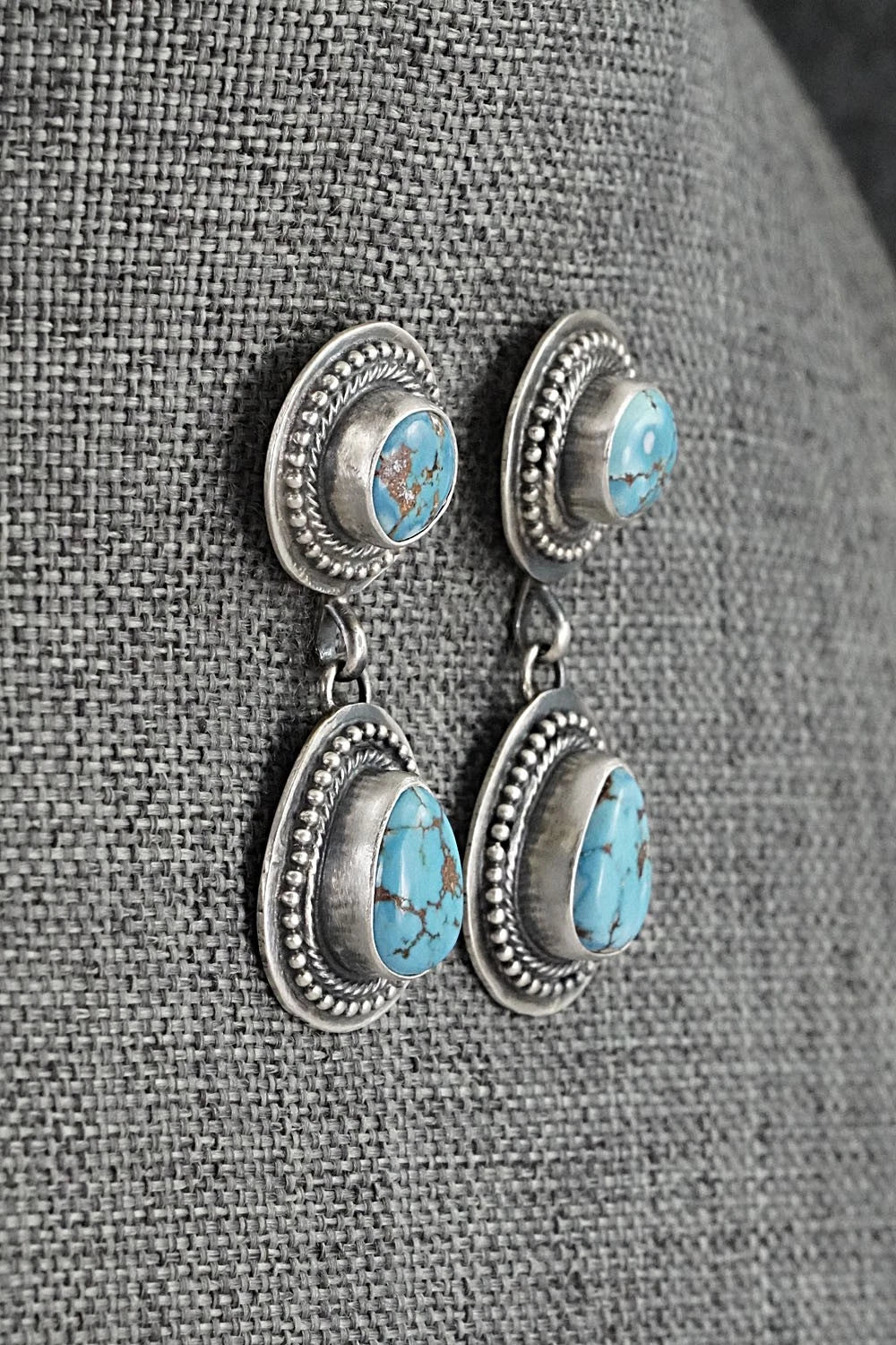 Turquoise & Sterling Silver Necklace and Earrings Set - Kathleen Livingston