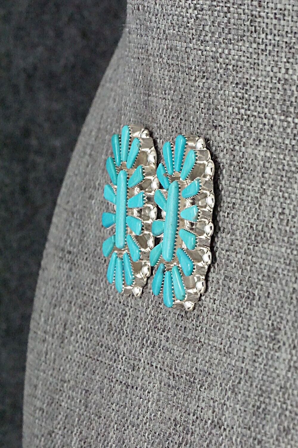 Turquoise & Sterling Silver Earrings - Vera Halusewa