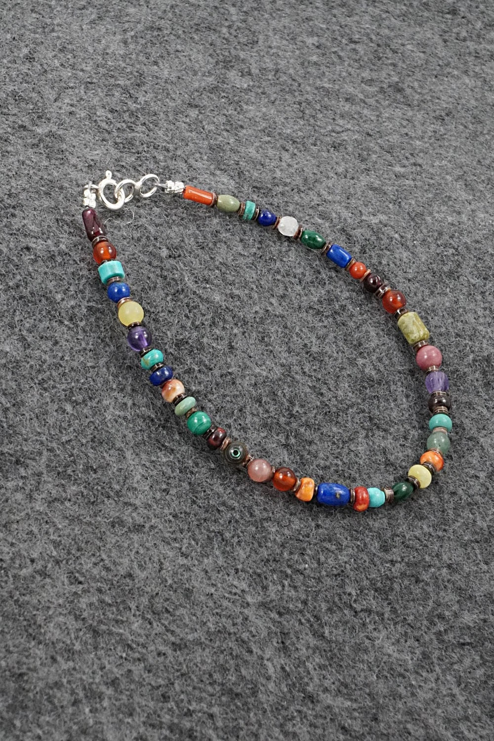 Multi-Stone & Sterling Silver Bracelet - Helen Tsosie