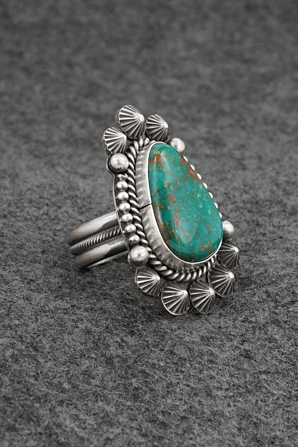 Turquoise & Sterling Silver Ring - Michael Calladitto - Size 8