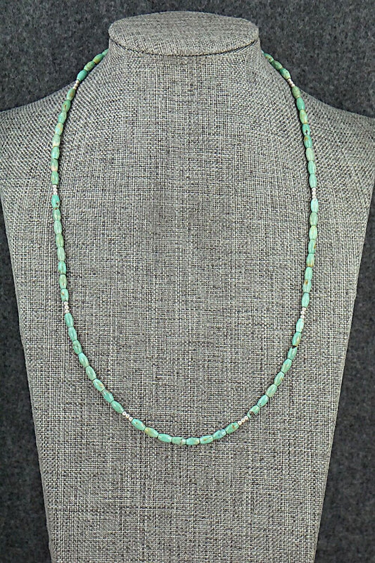 Turquoise & Sterling Silver Necklace 20" - Doreen Jake