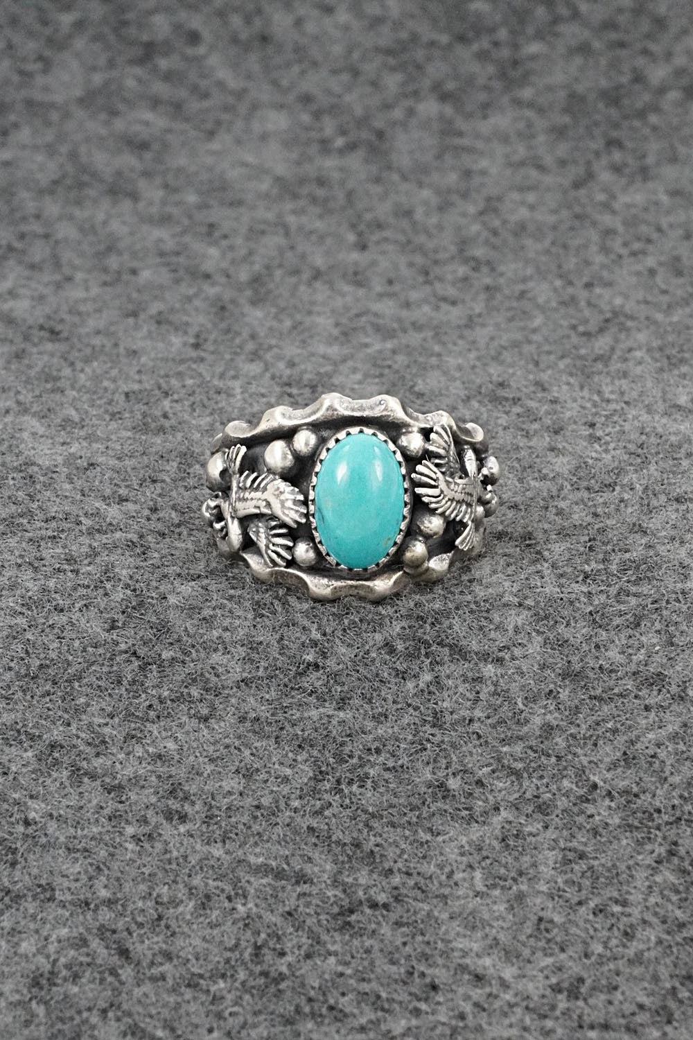 Turquoise & Sterling Silver Ring - Genevieve Francisco - Size 11.5