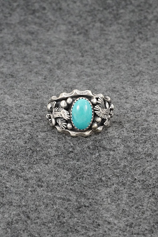 Turquoise & Sterling Silver Ring - Genevieve Francisco - Size 11.5