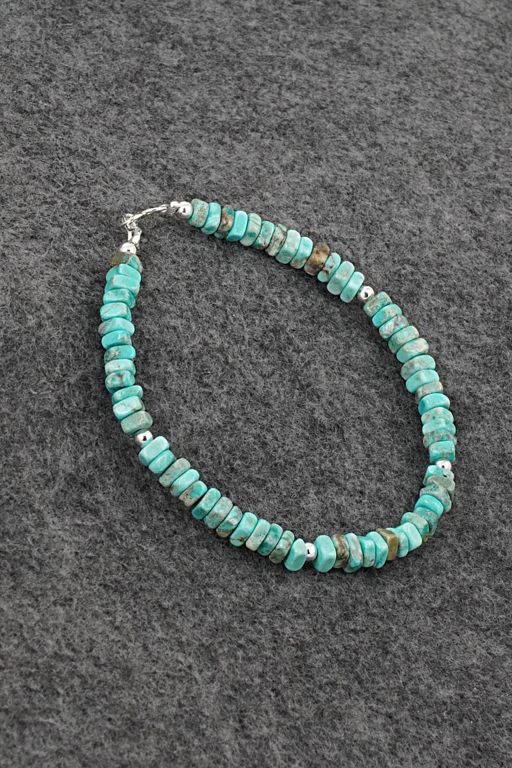 Turquoise & Sterling Silver Bracelet - Doreen Jake