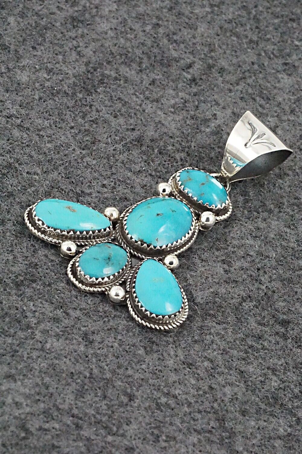 Turquoise & Sterling Silver Pendant - Ernest Hawthorne