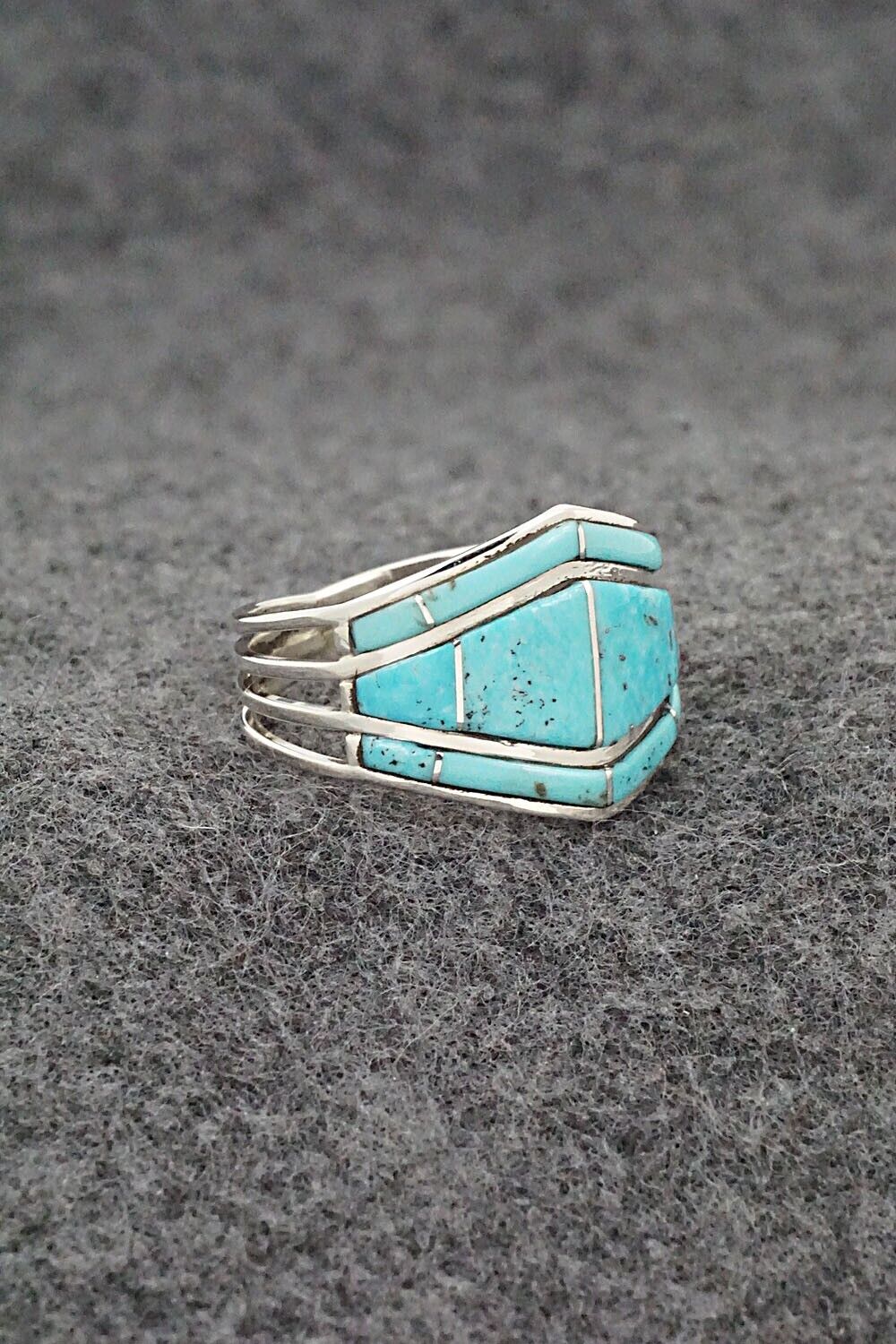 Turquoise & Sterling Silver Ring - Andrew Enrico - Size 10