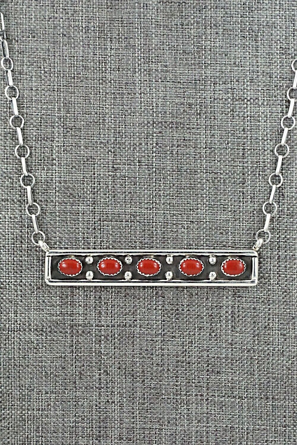 Coral & Sterling Silver Necklace - Paul Largo