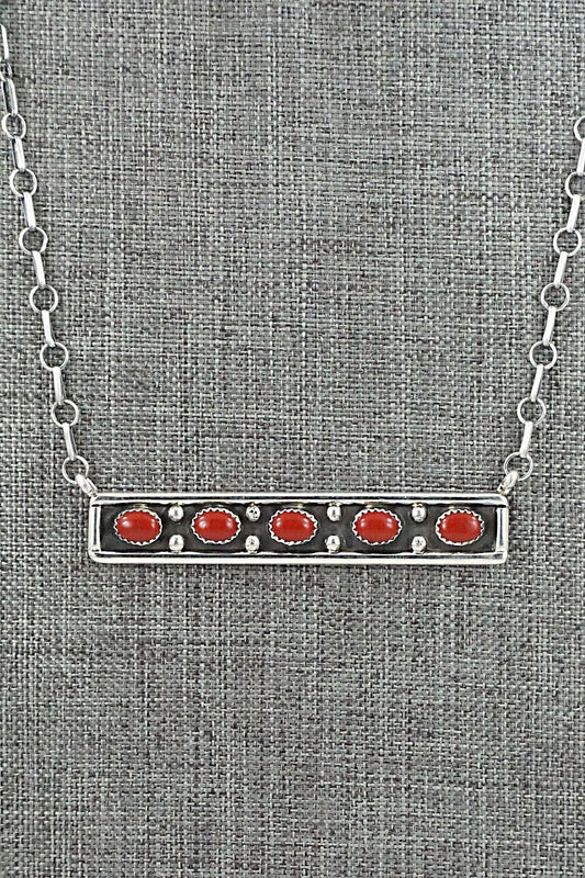 Coral & Sterling Silver Necklace - Paul Largo