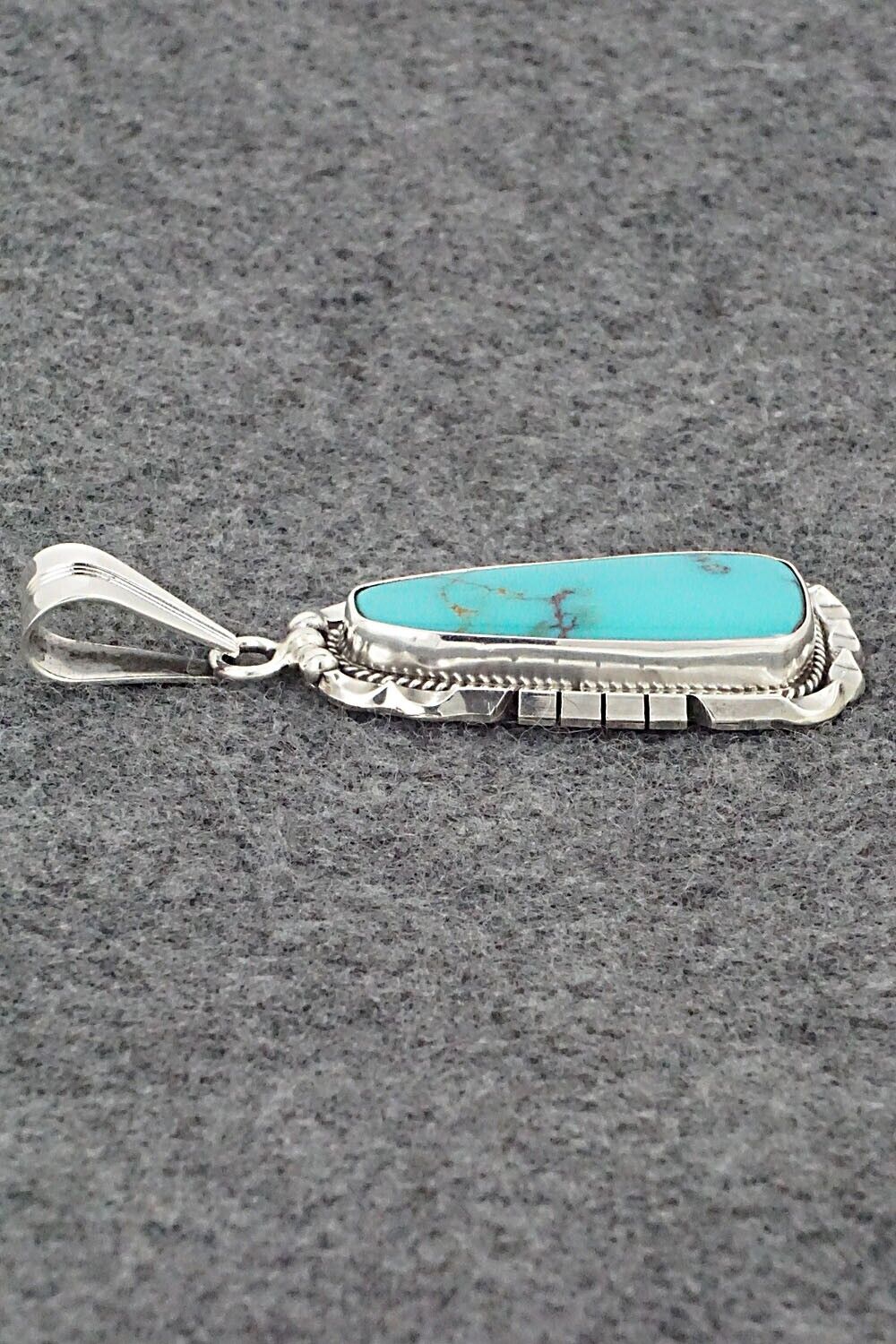 Turquoise & Sterling Silver Pendant - Samuel Yellowhair