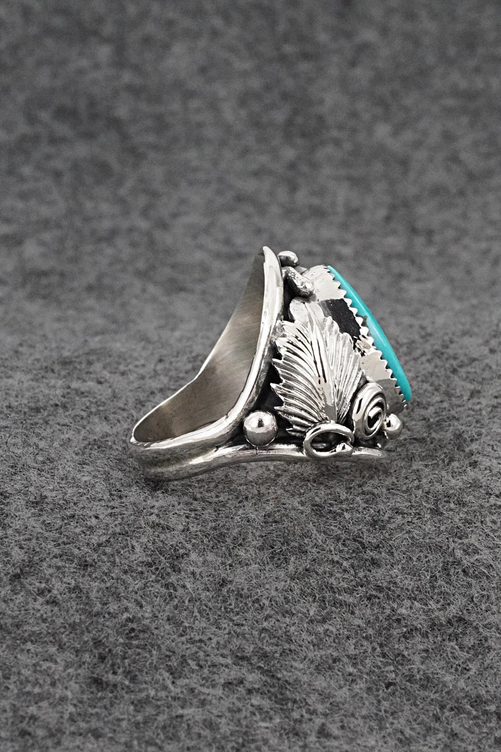 Turquoise & Sterling Silver Ring - Darrell Morgan - Size 13