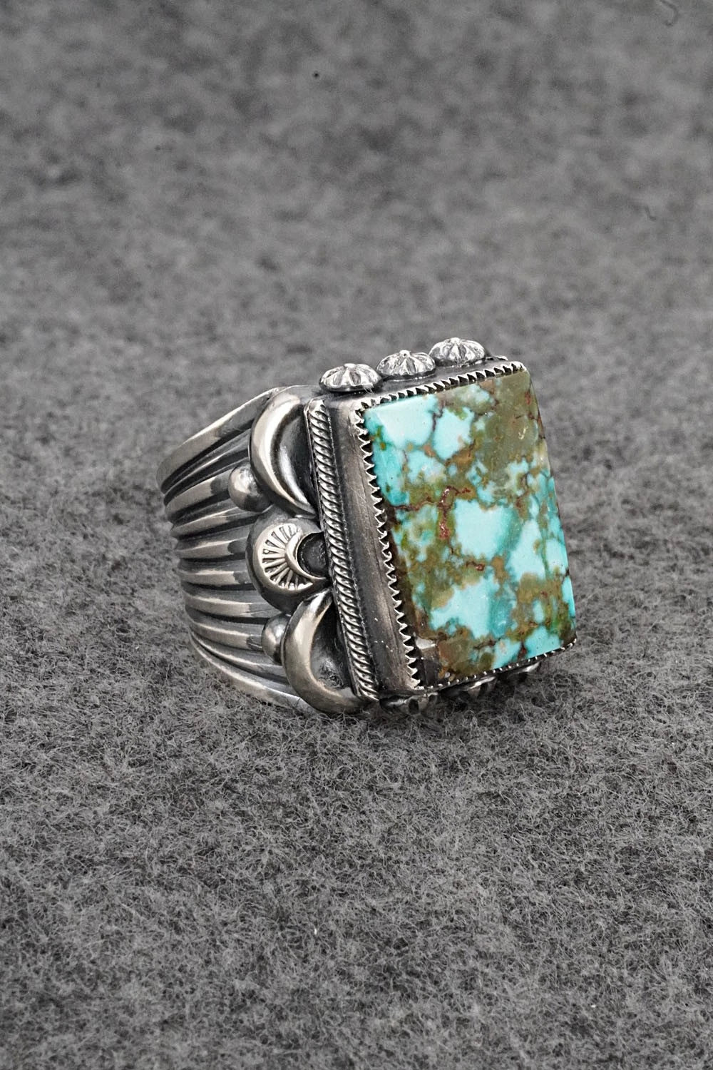 Turquoise & Sterling Silver Ring - Delbert Gordon - Size 10.5