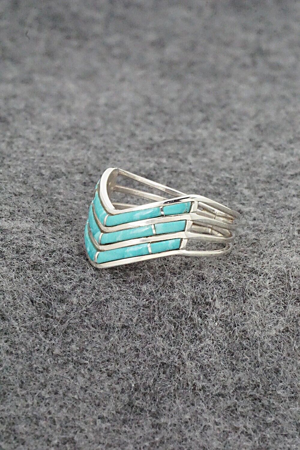 Turquoise & Sterling Silver Ring - Andrew Enrico - Size 10