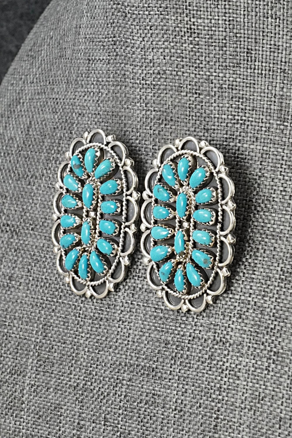Turquoise & Sterling Silver Earrings - Gerald Mitchell