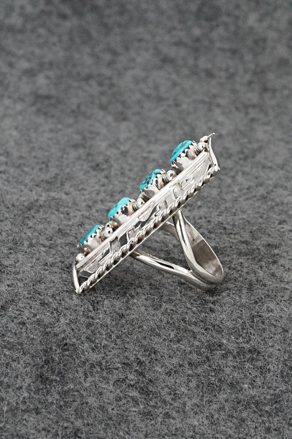 Turquoise & Sterling Silver Ring - Ronnie Spencer - Size 8.5