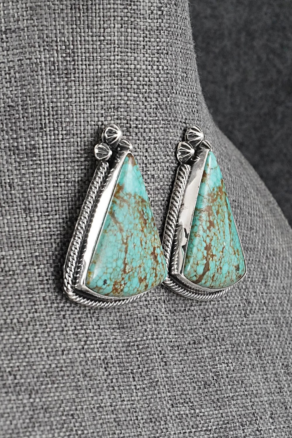 Turquoise & Sterling Silver Necklace and Earrings Set - Darrin Livingston