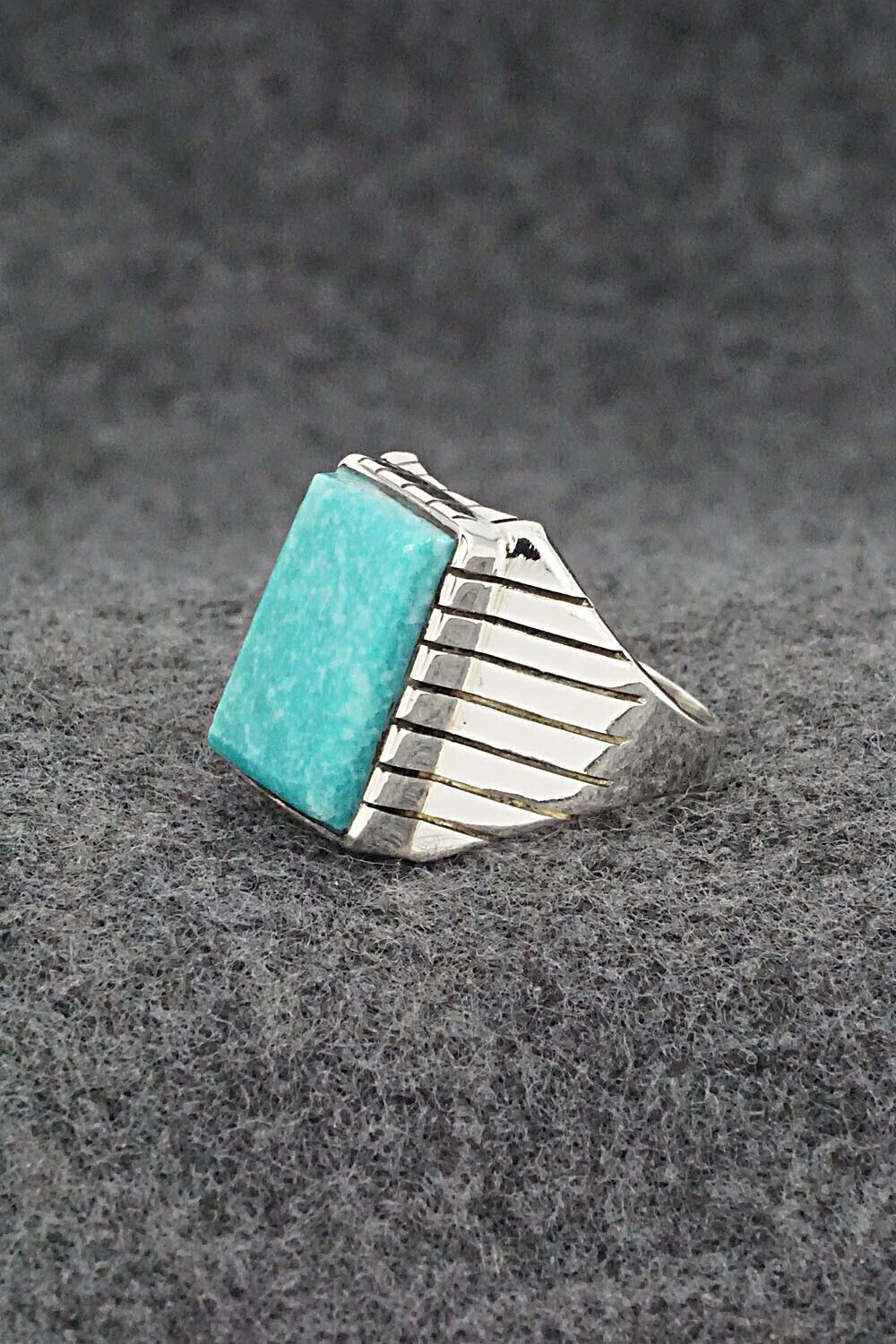 Turquoise & Sterling Silver Ring - Trevor Jack - Size 8.75