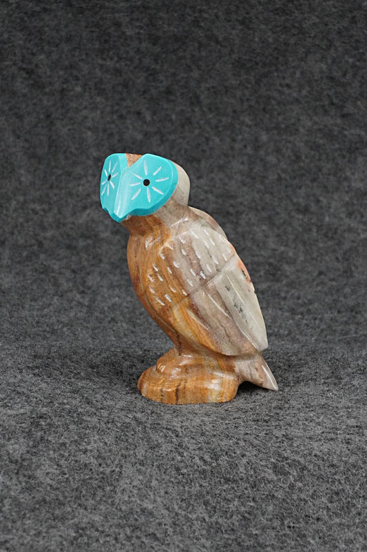 Owl Zuni Fetish Carving - Enrike Leekya