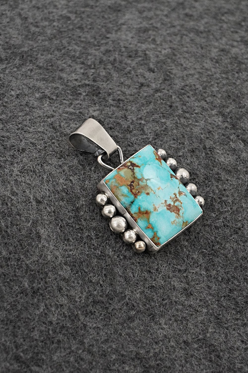 Turquoise & Sterling Silver Pendant - Eugene Gruber