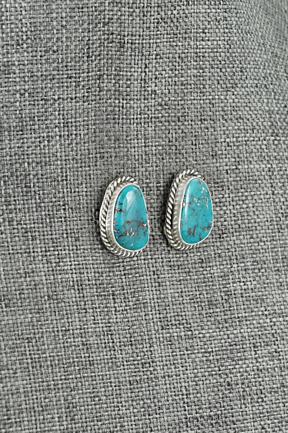 Turquoise & Sterling Silver Earrings - Eugene Gruber