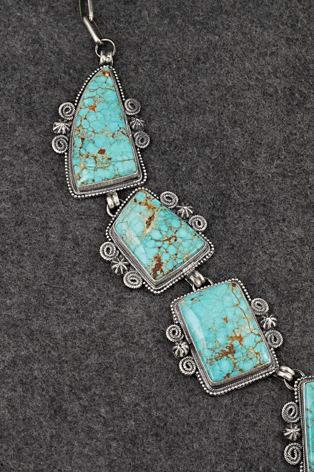 Turquoise & Sterling Silver Necklace and Earrings Set - Darrin Livingston