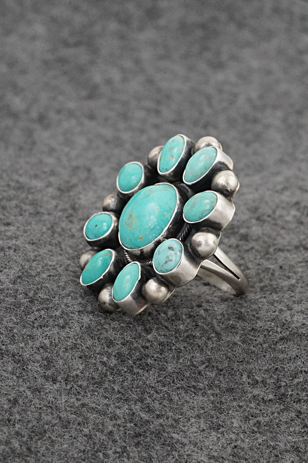 Turquoise & Sterling Silver Ring - Kathleen Livingston - Size Adjustable