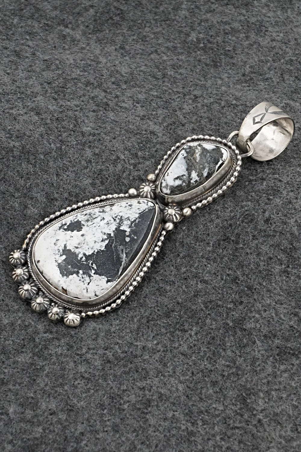 White Buffalo & Sterling Silver Pendant - Kathleen Livingston