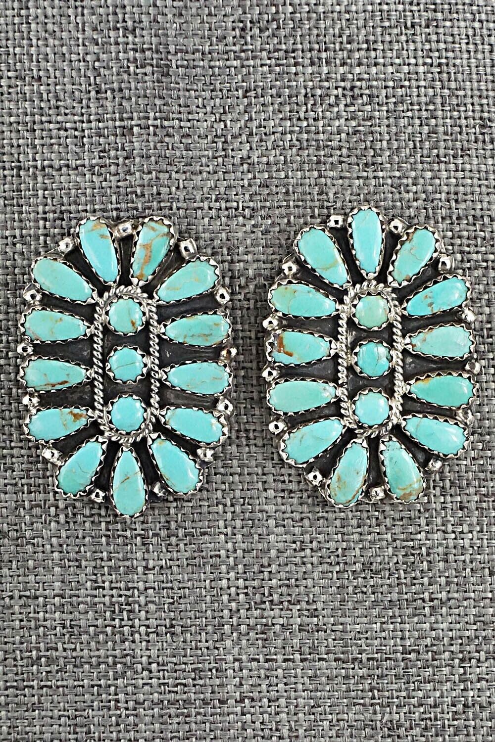 Turquoise and Sterling Silver Earrings - Zeita Begay