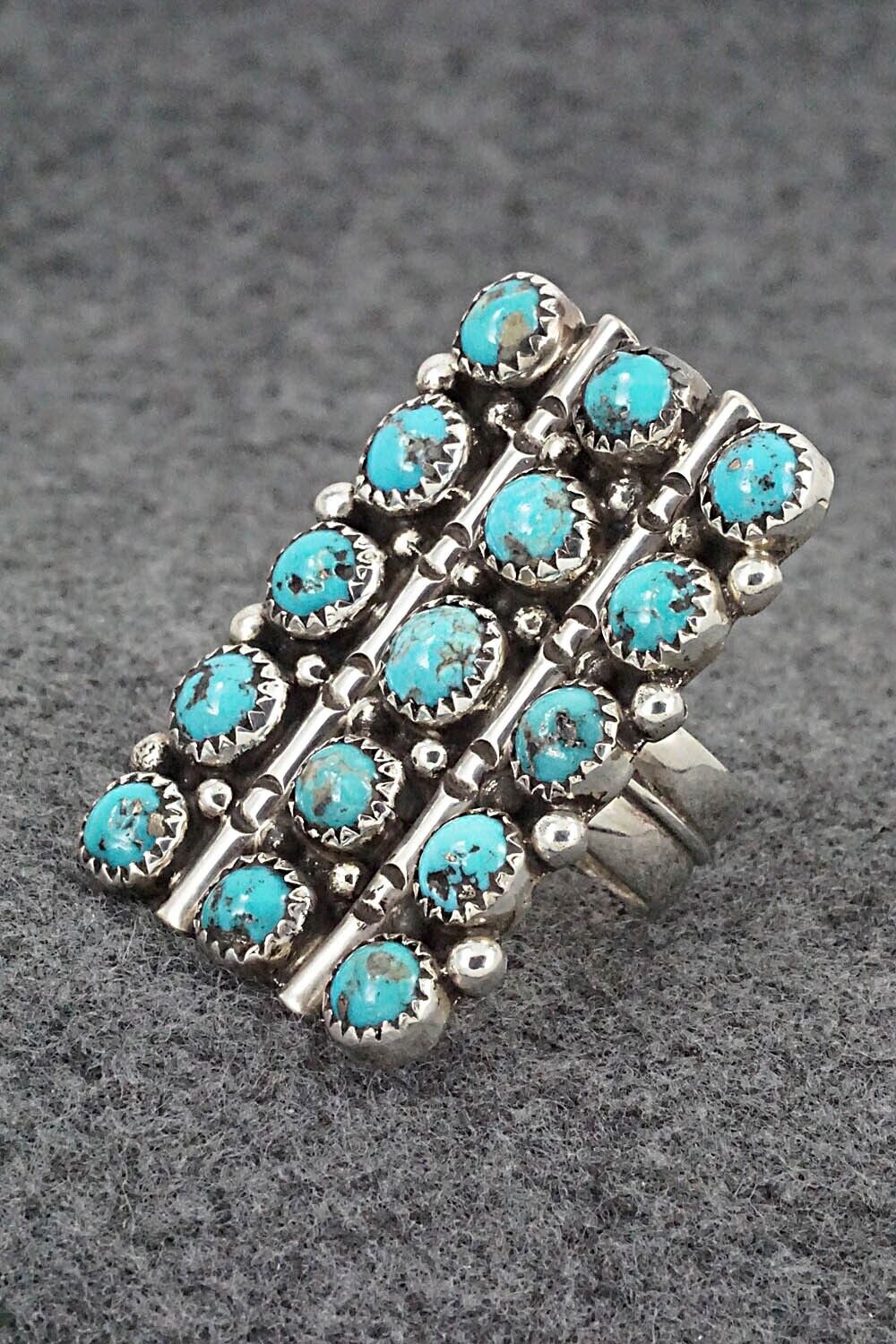Turquoise & Sterling Silver Ring - Priscilla Reeder - Size 8.5