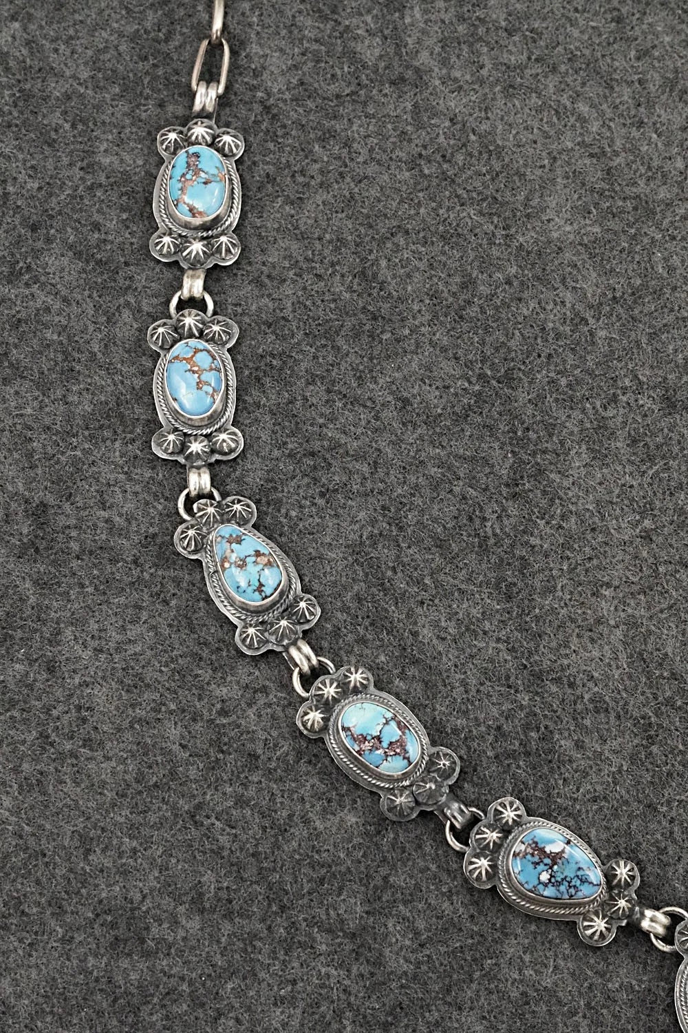 Turquoise & Sterling Silver Necklace and Earrings Set - Darrin Livingston