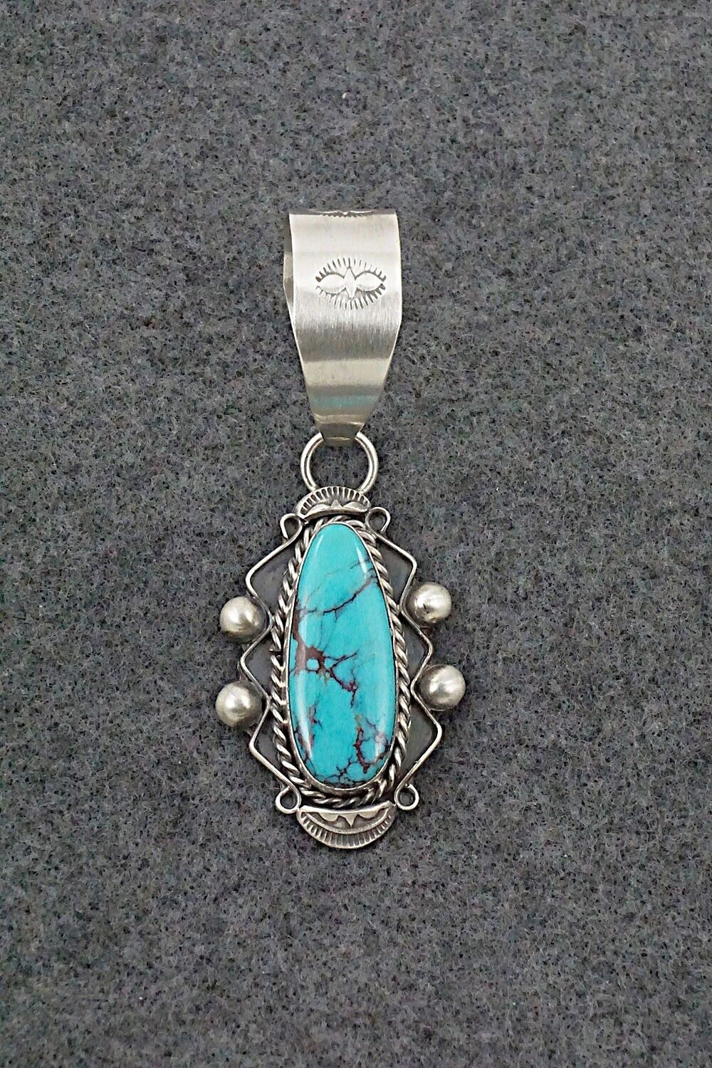 Turquoise and Sterling Silver Pendant - Wilson Dawes