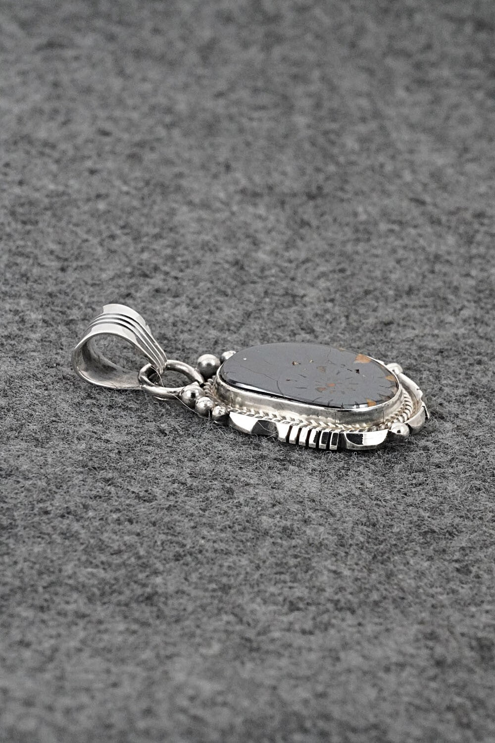 Ammonite & Sterling Silver Pendant - Samuel Yellowhair