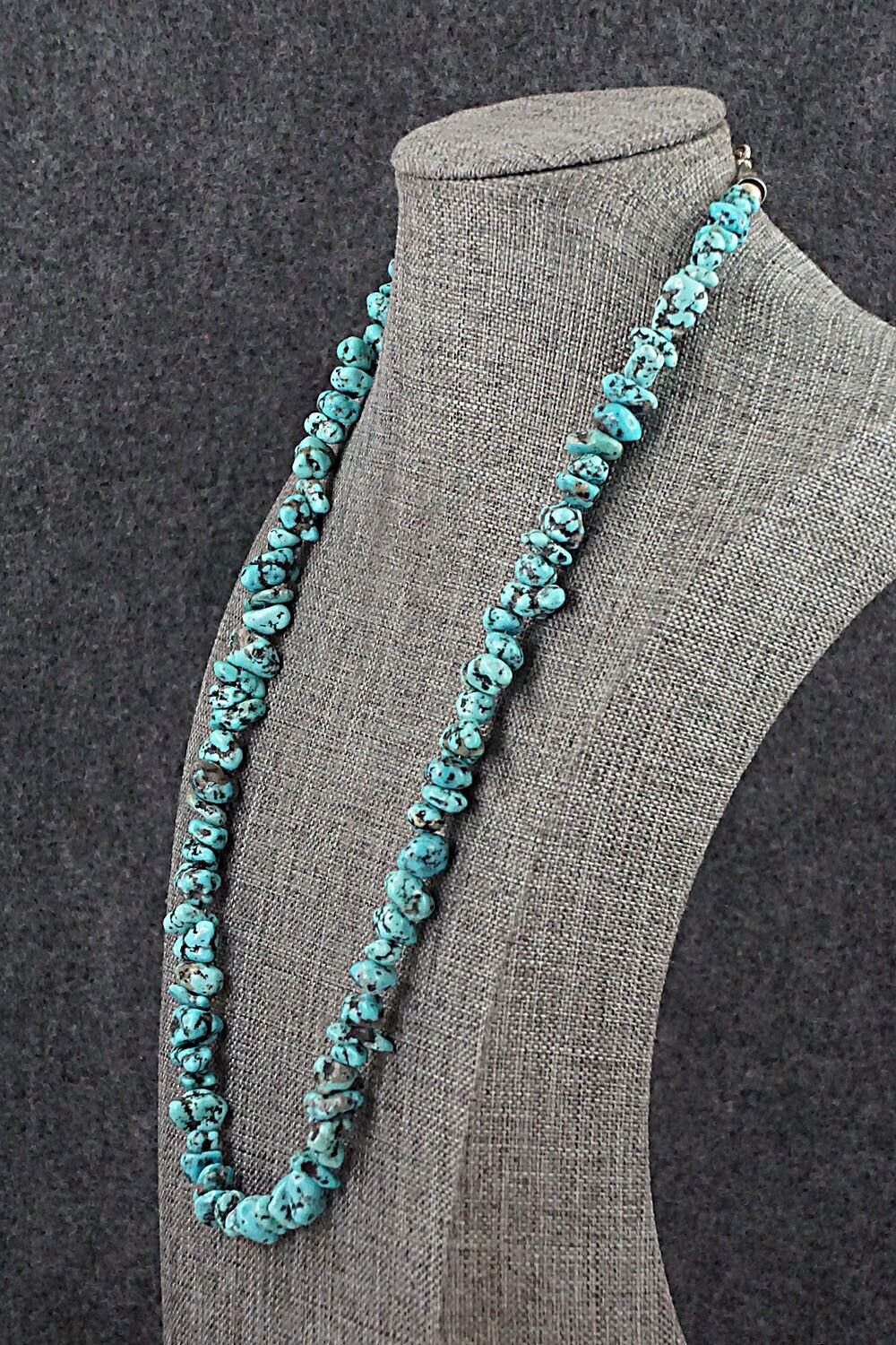 Turquoise & Sterling Silver Necklace 22" - Louise Joe