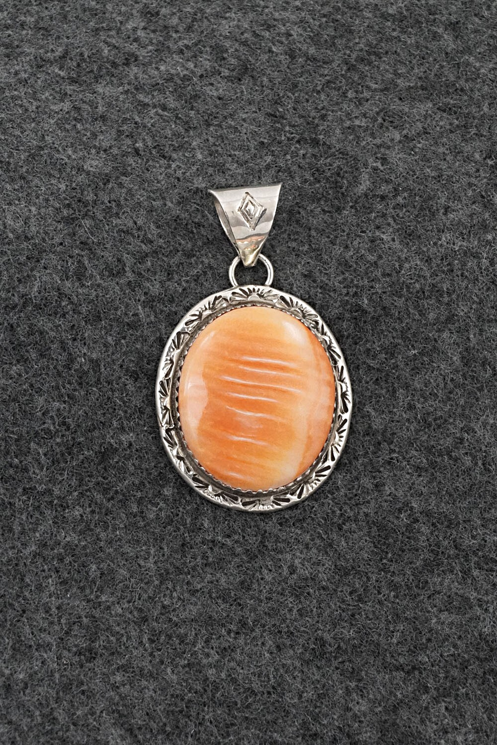 Spiny Oyster & Sterling Silver Pendant - Ernest Hawthorne