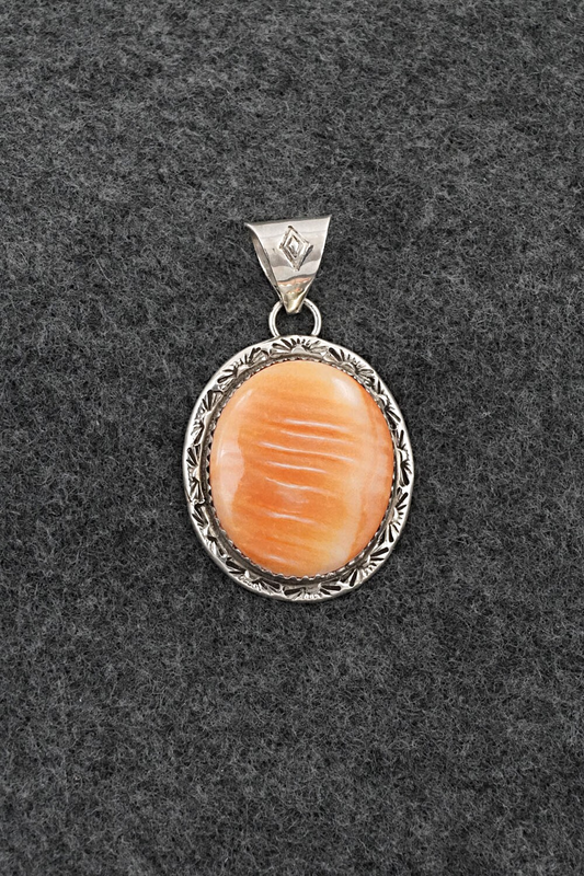 Spiny Oyster & Sterling Silver Pendant - Ernest Hawthorne