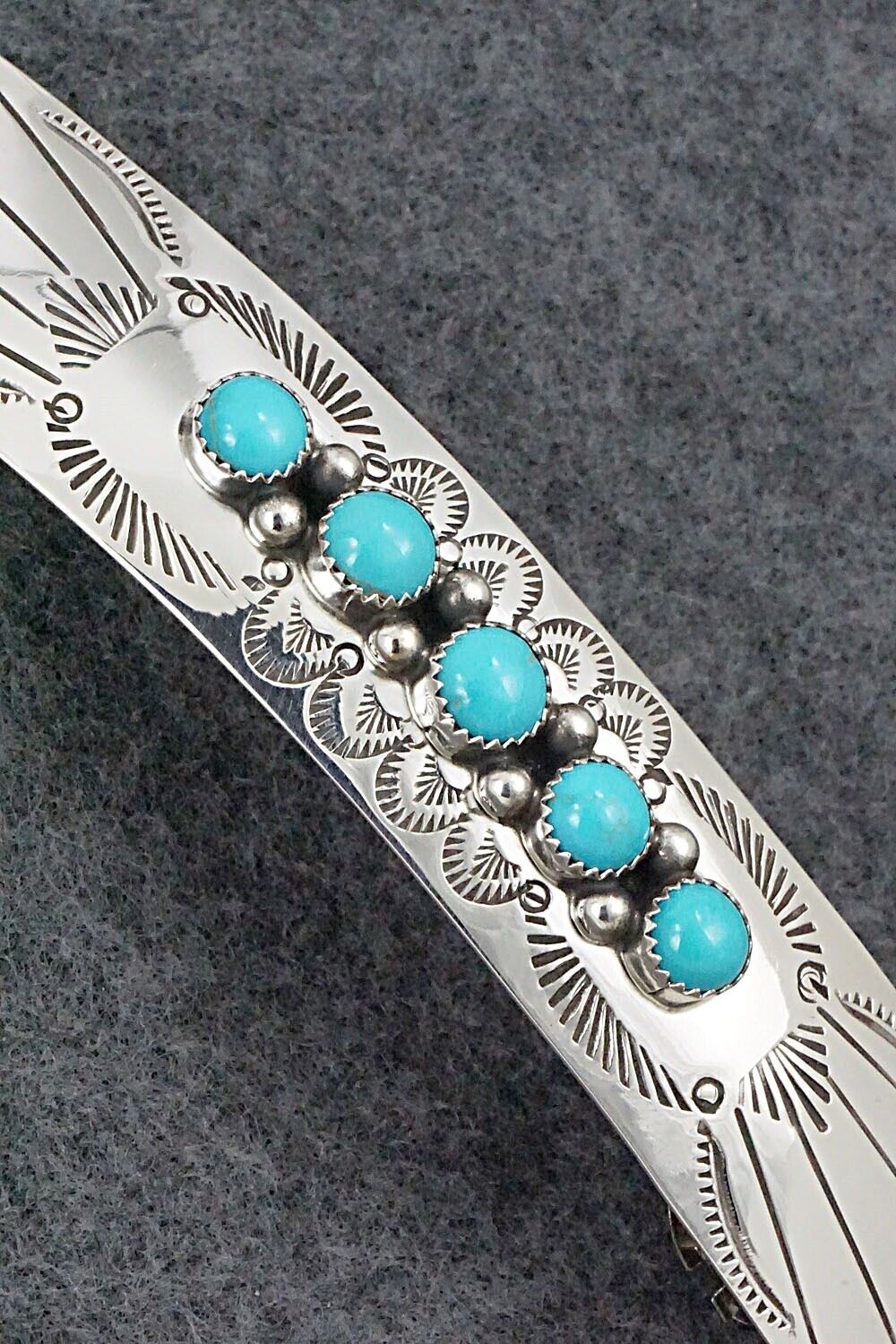 Turquoise & Sterling Silver Hair Barrette - Jolene Begay