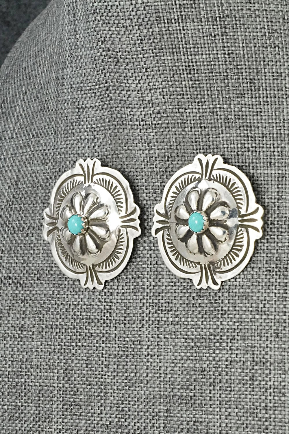 Turquoise & Sterling Silver Earrings - Charlotte Blackgoat