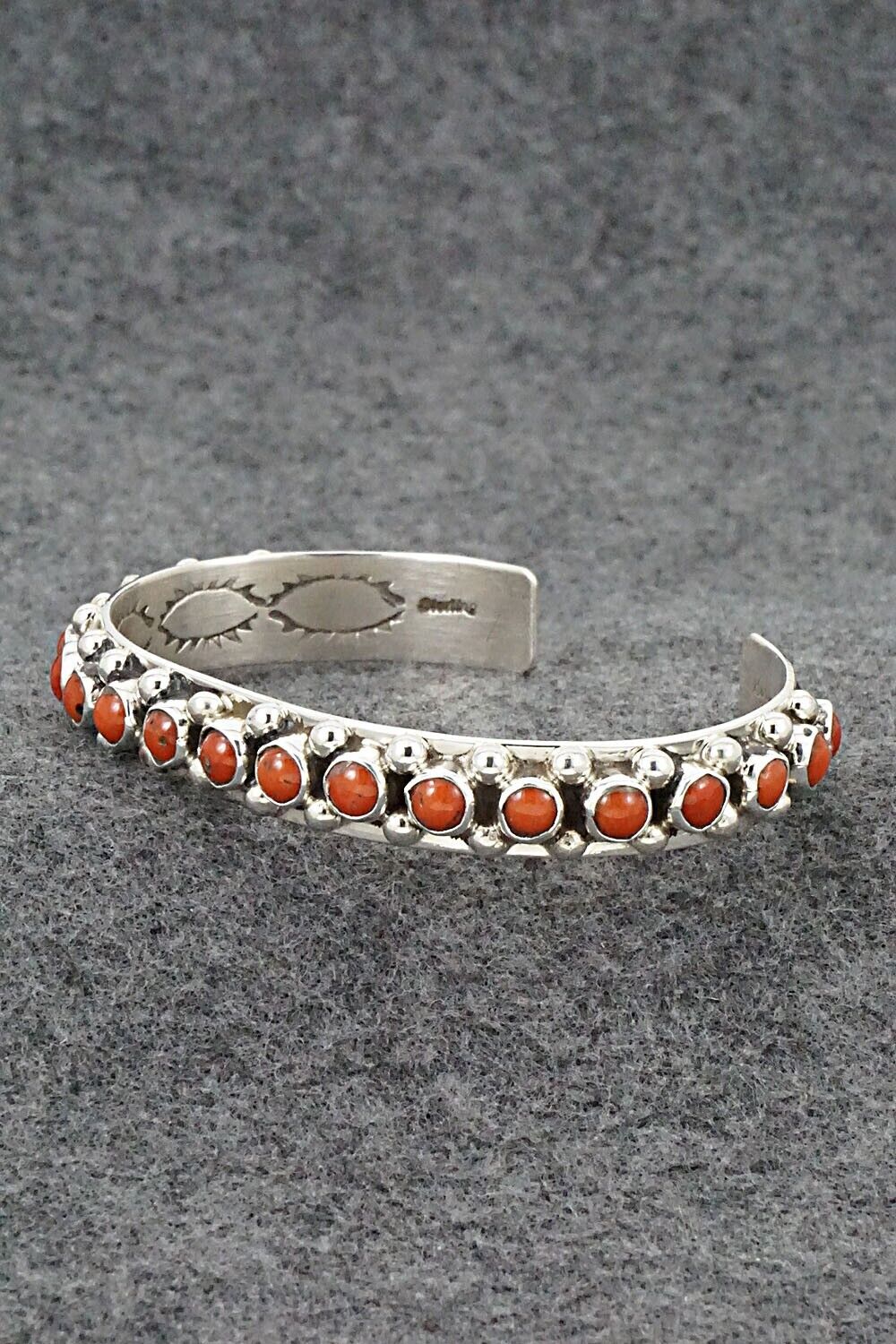 Coral & Sterling Silver Bracelet - Darlene Begay