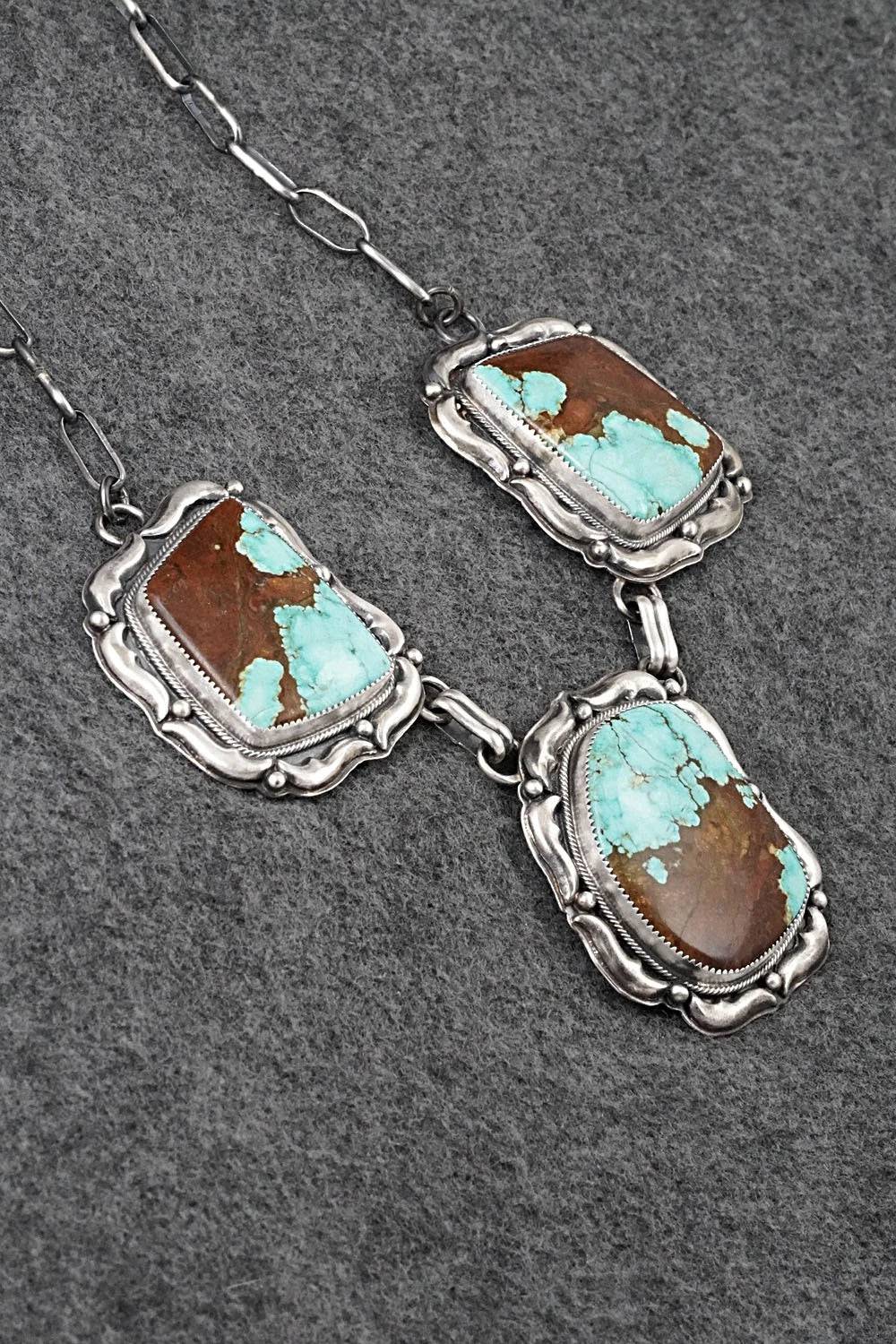 Turquoise & Sterling Silver Necklace and Earrings Set - Randy Boyd