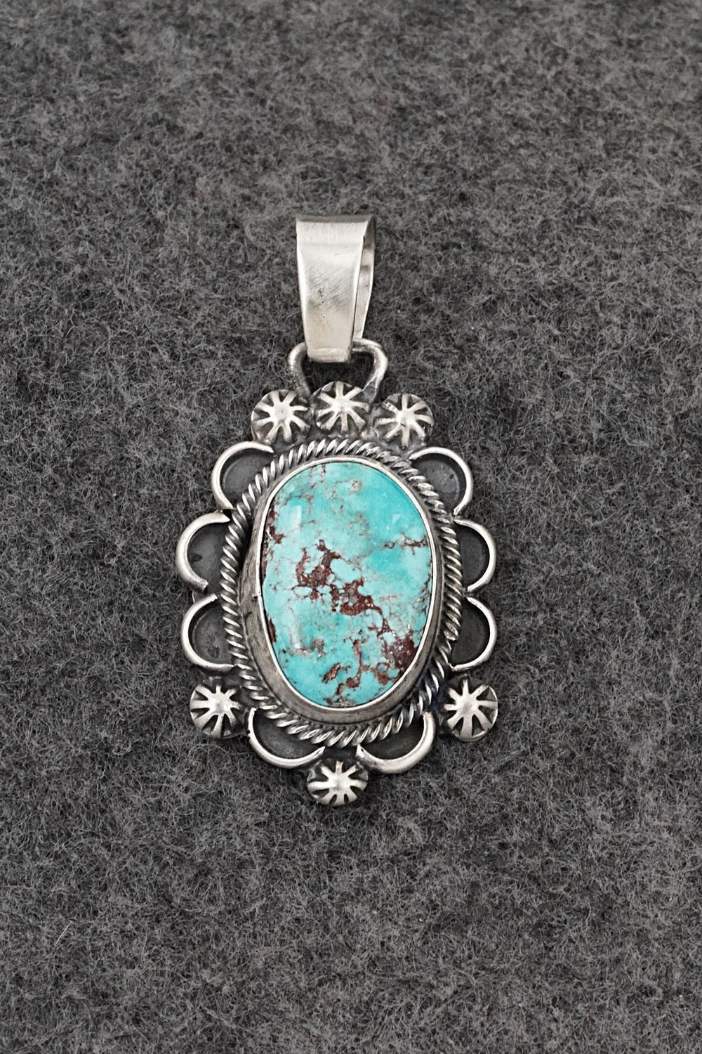 Turquoise & Sterling Silver Pendant - Bobby Johnson