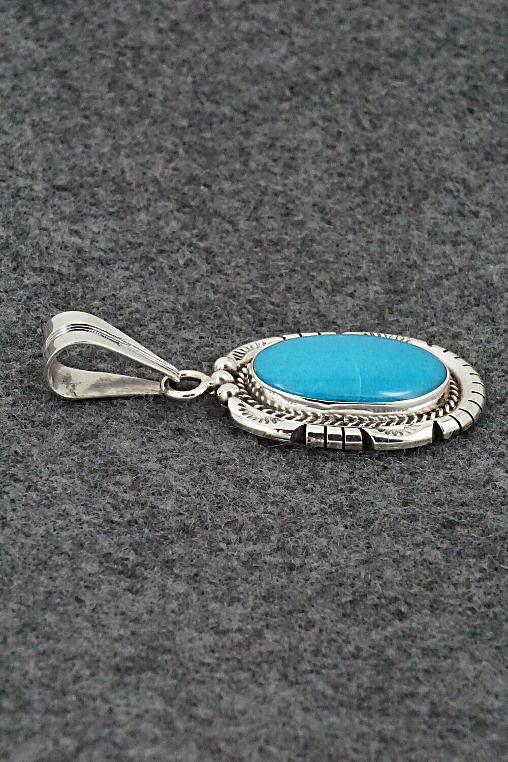 Turquoise & Sterling Silver Pendant - Samuel Yellowhair