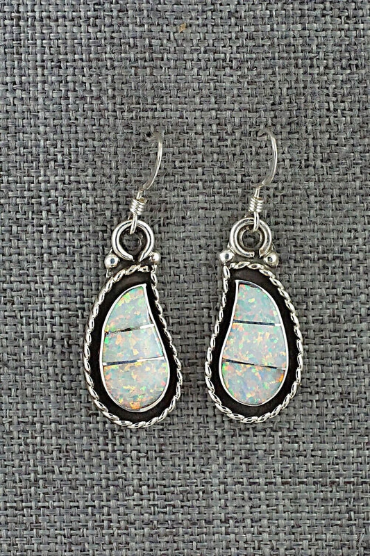 Opalite & Sterling Silver Inlay Earrings - Susie Lowsayatee