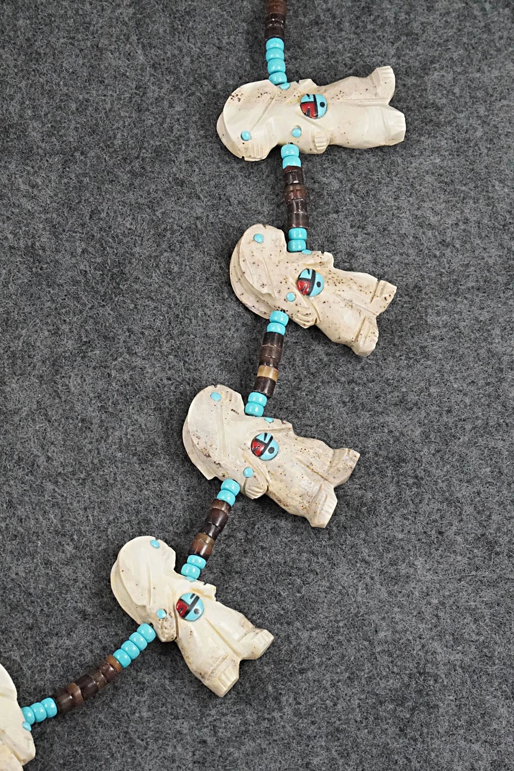 Multi-Stone Rabbit Fetish & Sterling Silver Necklace Set - Dannette Laate