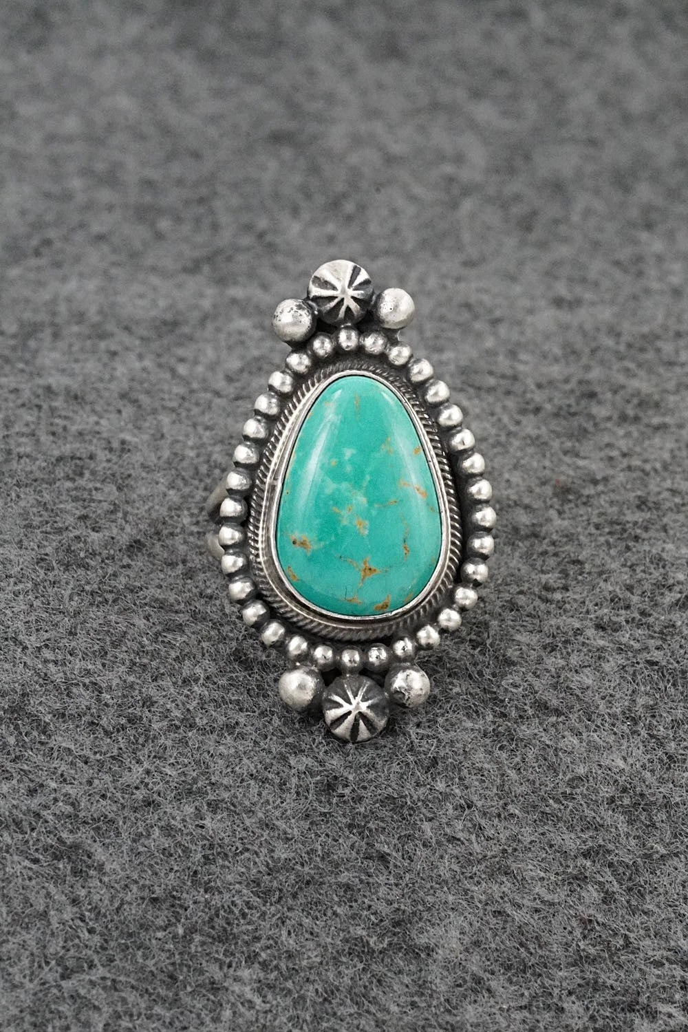 Turquoise & Sterling Silver Ring - Darrin Livingston - Size 8.5